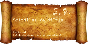Soltész Valéria névjegykártya