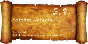 Soltész Valéria névjegykártya
